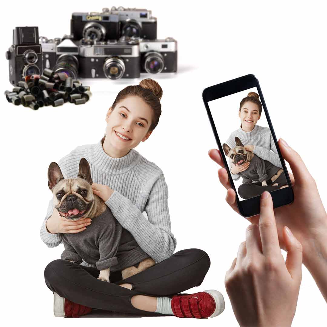 WOMAN with French Bulldog