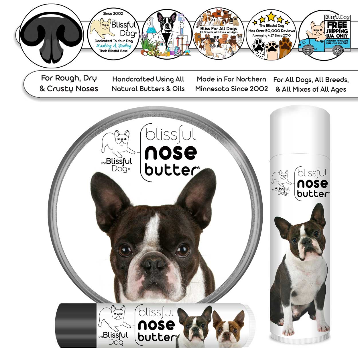 Boston Terrier Nose Butter | Dog Dry Nose Moisturizer