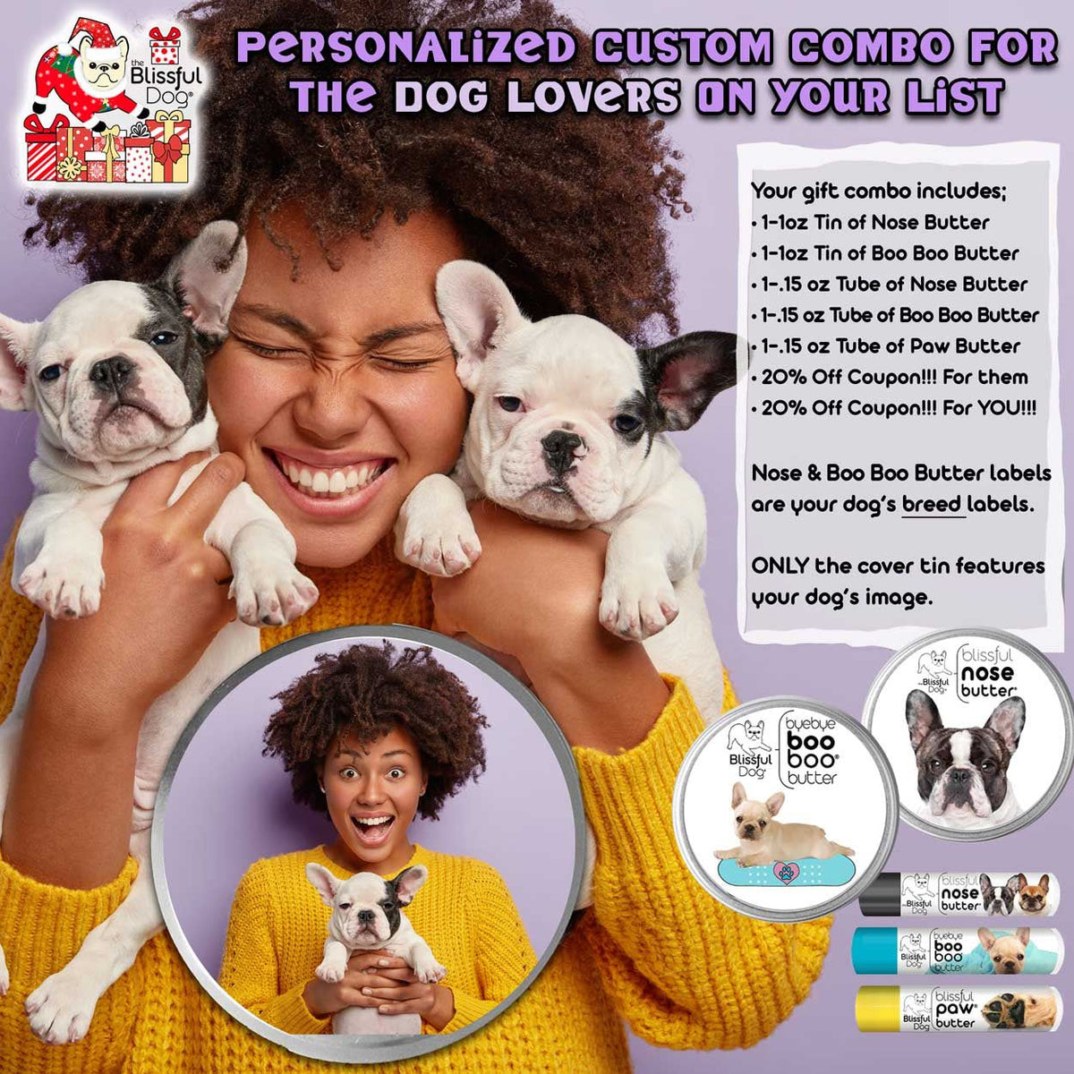 Holiday Custom Combo Dog Breeds Tins & Tubes | Personalized!🎁